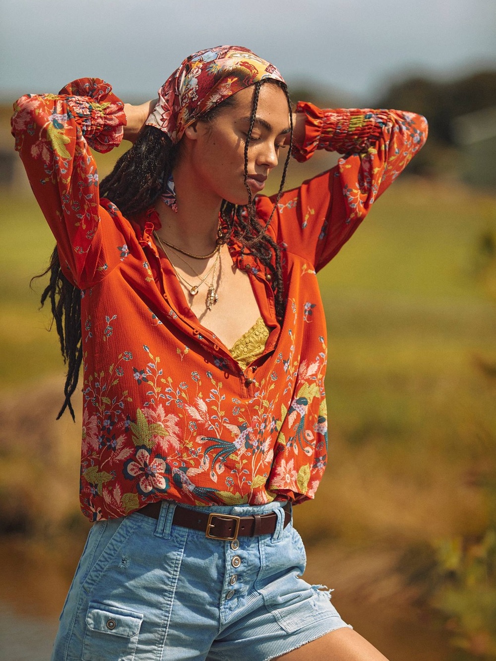Anthropologie Floral Chiffon Blouse